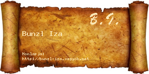Bunzl Iza névjegykártya